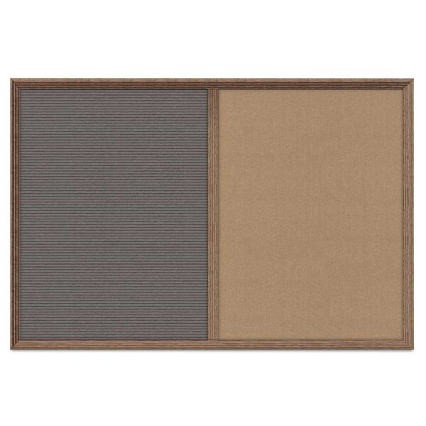 Enclosed Corkboard, 1 Door, 24"x36", 4" Fra, UV3422-SATIN-FORBO